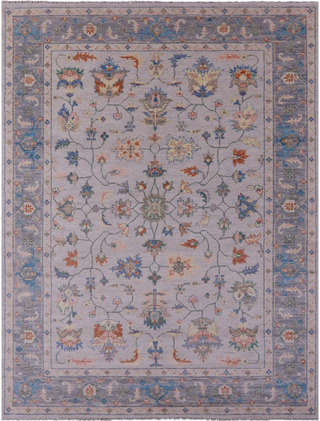Grey Turkish Oushak Hand Knotted Wool Rug - 10' 3" X 14' 1" - Golden Nile