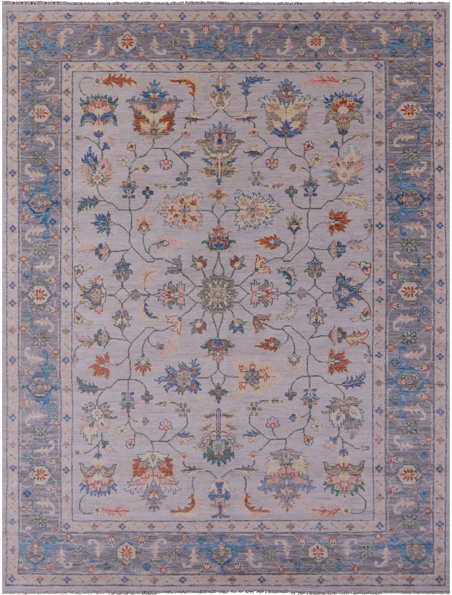 Grey Turkish Oushak Hand Knotted Wool Rug - 10' 3" X 14' 1" - Golden Nile