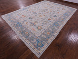 Grey Turkish Oushak Hand Knotted Wool Rug - 10' 3" X 14' 1" - Golden Nile