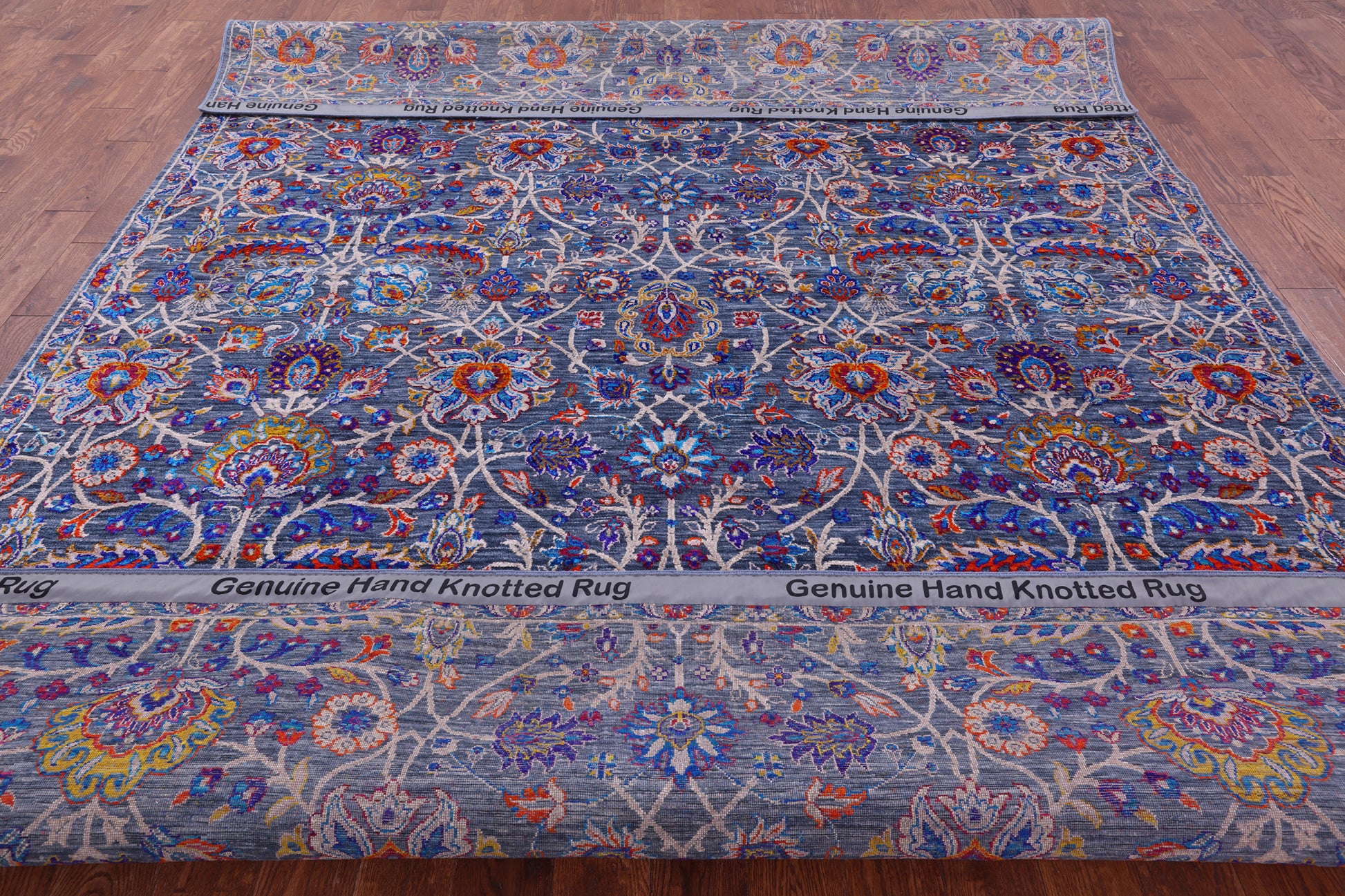 Grey Persian Hand Knotted Wool Rug - 8' 10" X 12' 0" - Golden Nile