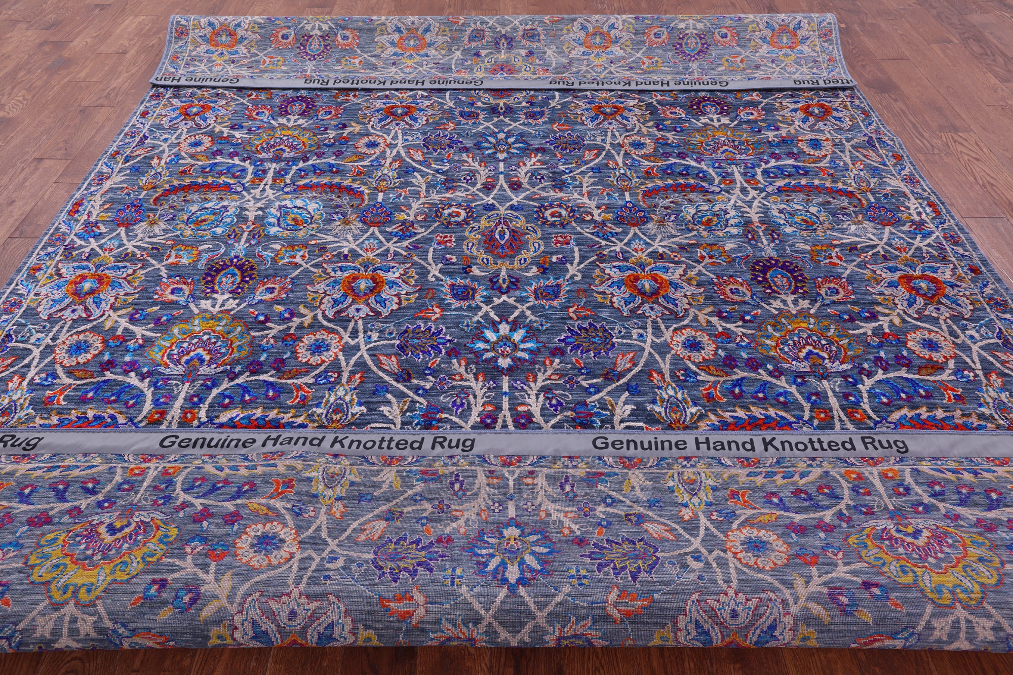 Grey Persian Hand Knotted Wool Rug - 8' 10" X 12' 0" - Golden Nile