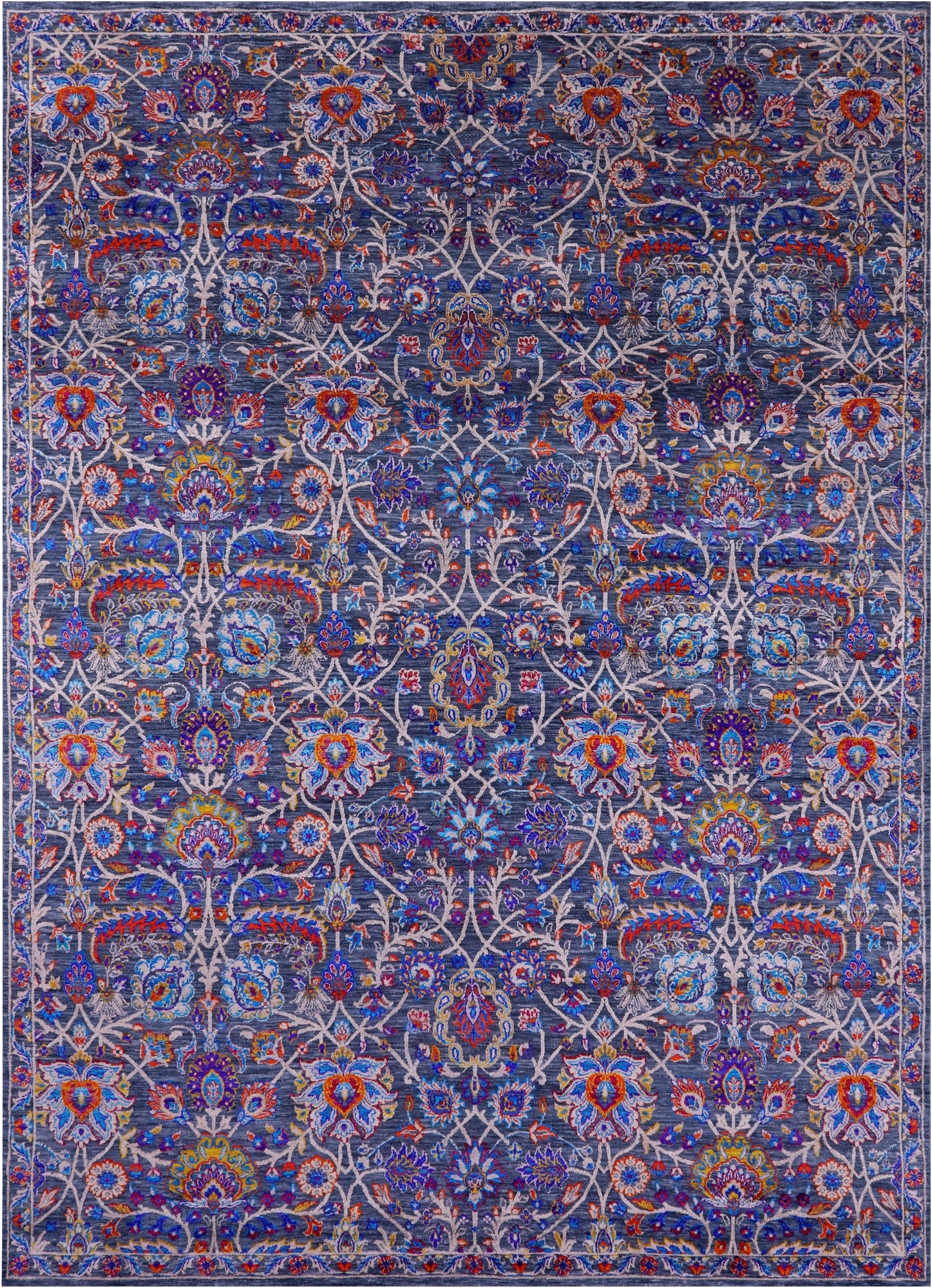 Grey Persian Hand Knotted Wool Rug - 8' 10" X 12' 0" - Golden Nile