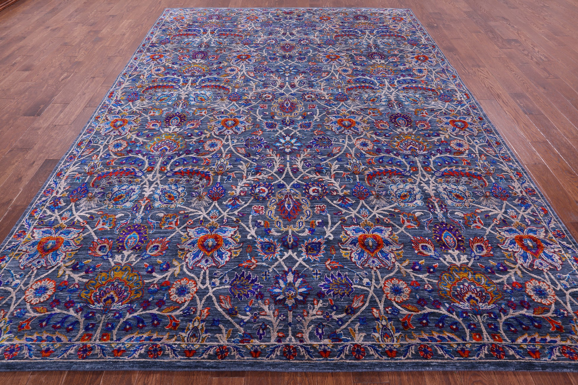 Grey Persian Hand Knotted Wool Rug - 8' 10" X 12' 0" - Golden Nile
