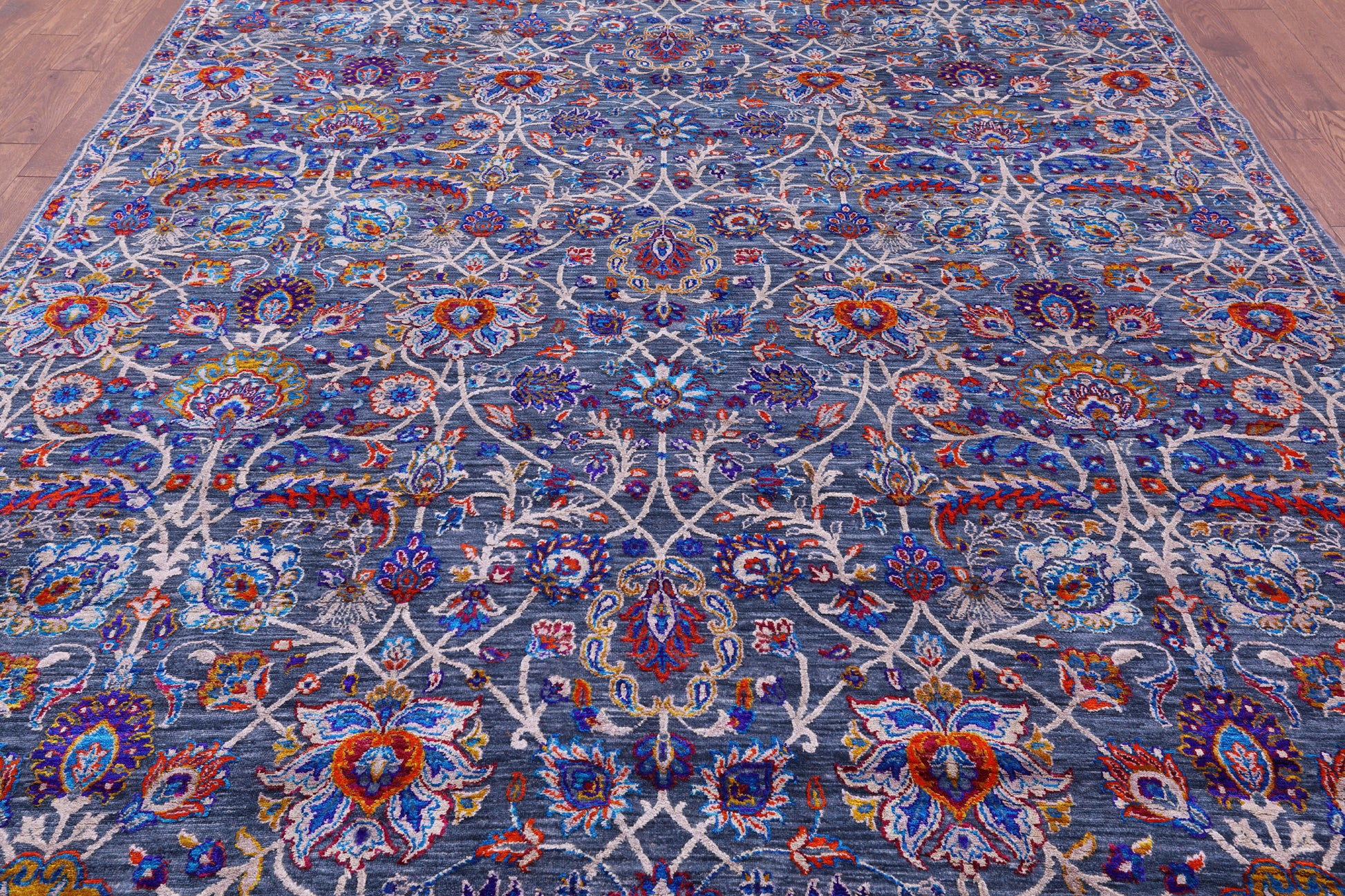 Grey Persian Hand Knotted Wool Rug - 8' 10" X 12' 0" - Golden Nile