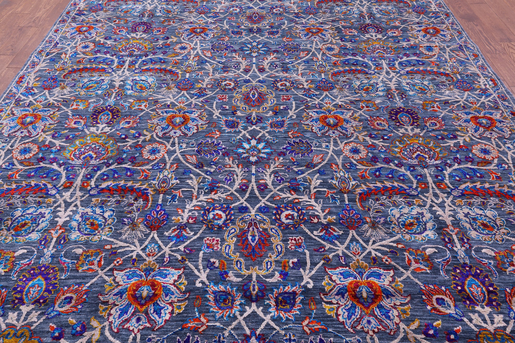 Grey Persian Hand Knotted Wool Rug - 8' 10" X 12' 0" - Golden Nile