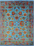 Blue Persian Handmade Wool & Silk Rug - 8' 11" X 11' 10" - Golden Nile