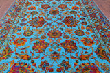 Blue Persian Handmade Wool & Silk Rug - 8' 11" X 11' 10" - Golden Nile