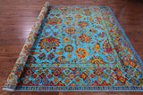 Blue Persian Handmade Wool & Silk Rug - 8' 11" X 11' 10" - Golden Nile