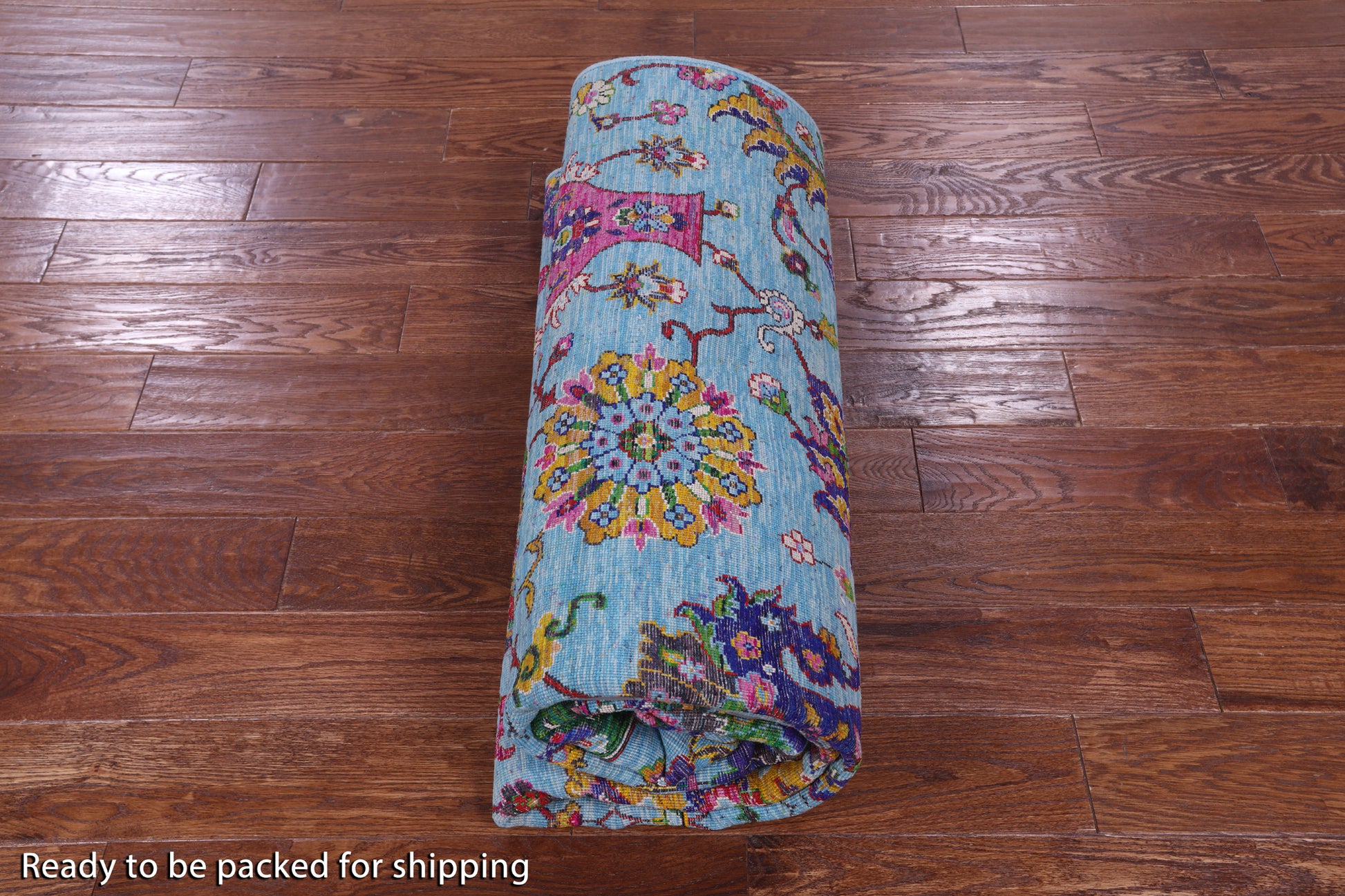 Blue Persian Tabriz Handmade Wool & Silk Rug - 6' 1" X 8' 10" - Golden Nile