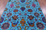 Blue Persian Tabriz Handmade Wool & Silk Rug - 6' 1" X 8' 10" - Golden Nile