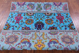 Blue Persian Tabriz Handmade Wool & Silk Rug - 6' 1" X 8' 10" - Golden Nile