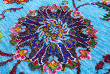 Blue Persian Tabriz Handmade Wool & Silk Rug - 6' 1" X 8' 10" - Golden Nile