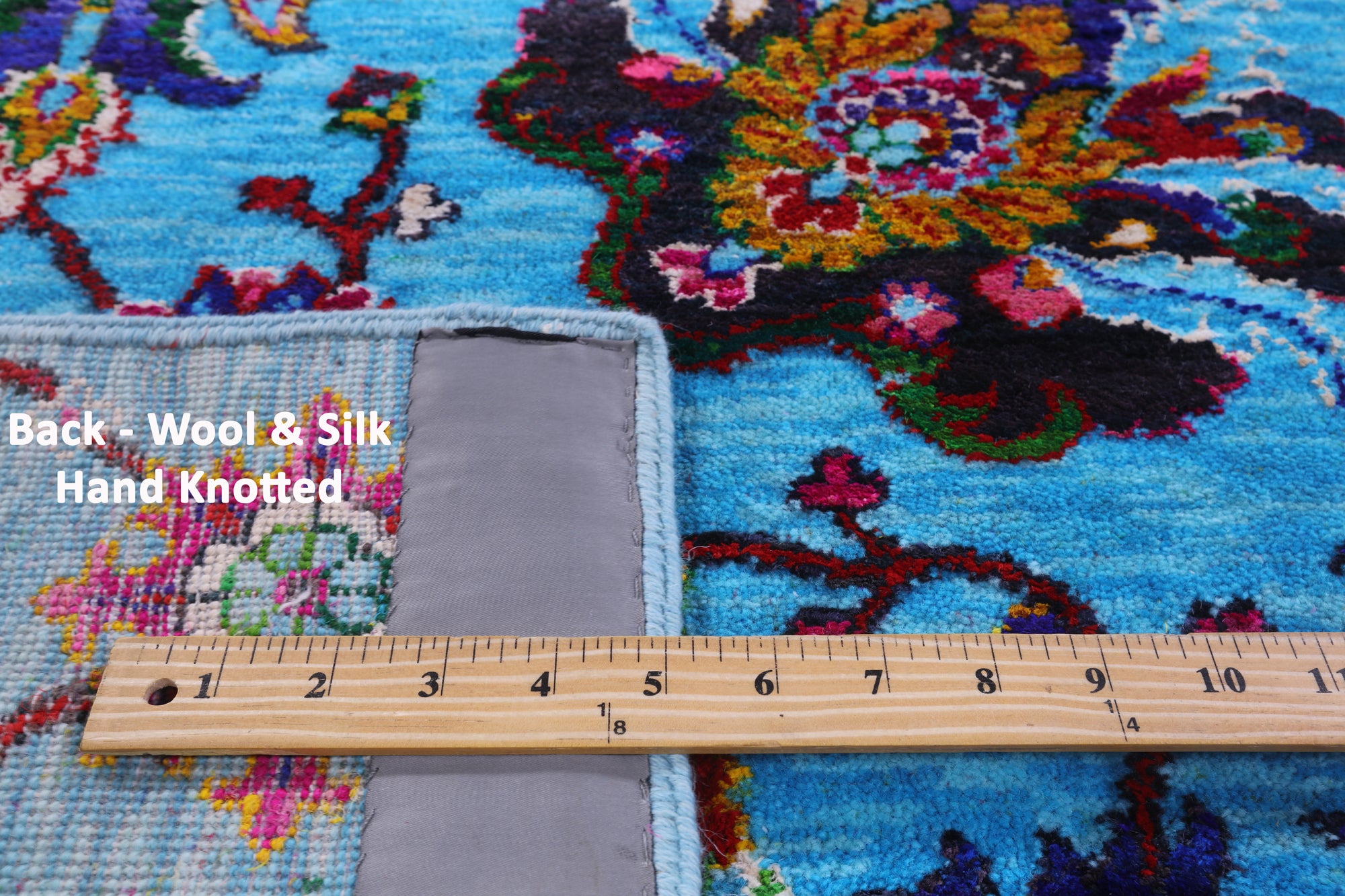 Blue Persian Tabriz Handmade Wool & Silk Rug - 6' 1" X 8' 10" - Golden Nile