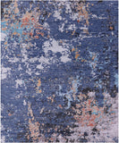 Abstract Contemporary Hand Knotted Wool & Silk Rug - 8' 0" X 9' 10" - Golden Nile