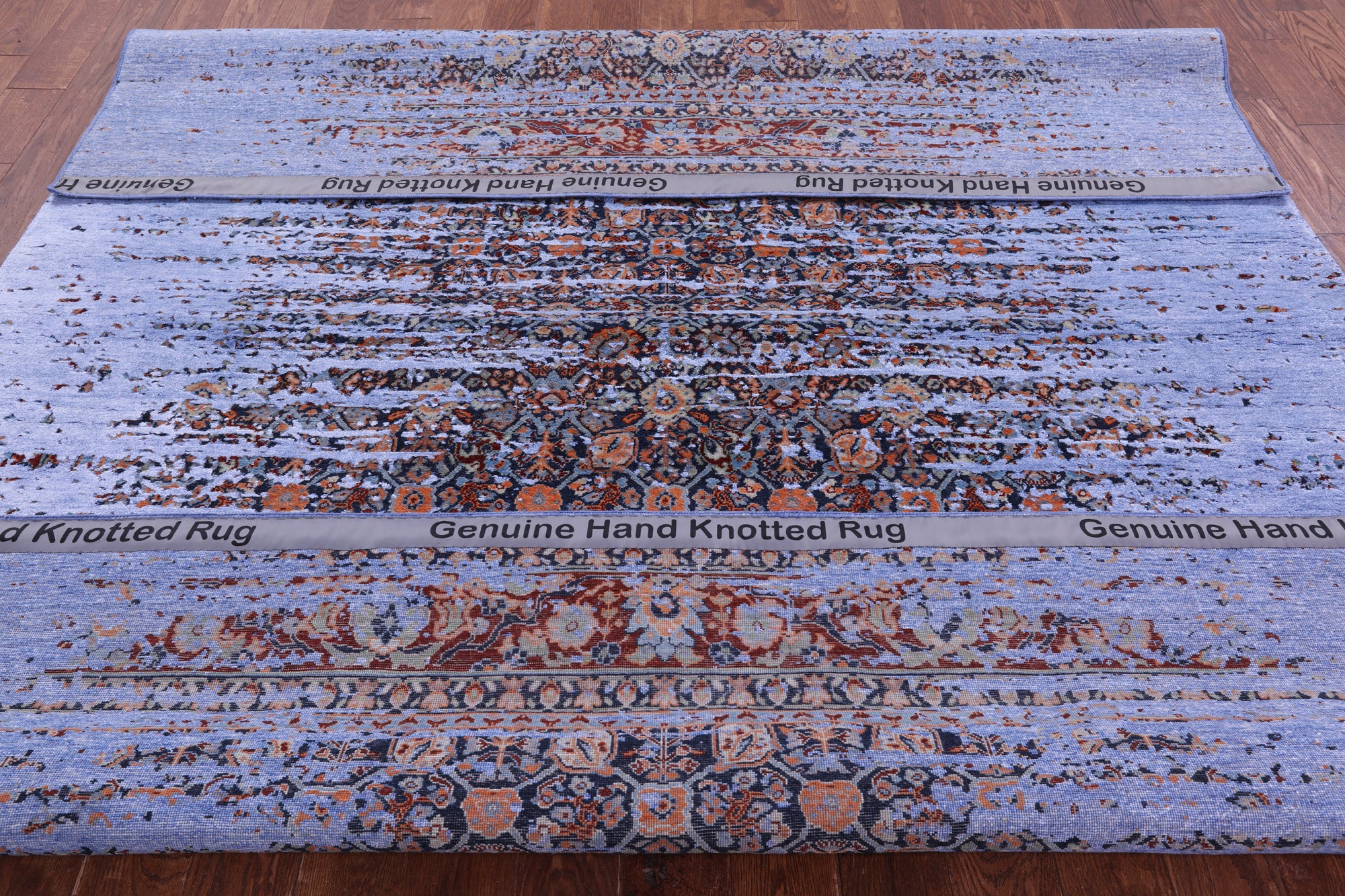 Contemporary Hand Knotted Wool & Silk Rug - 8' 0" X 9' 11" - Golden Nile