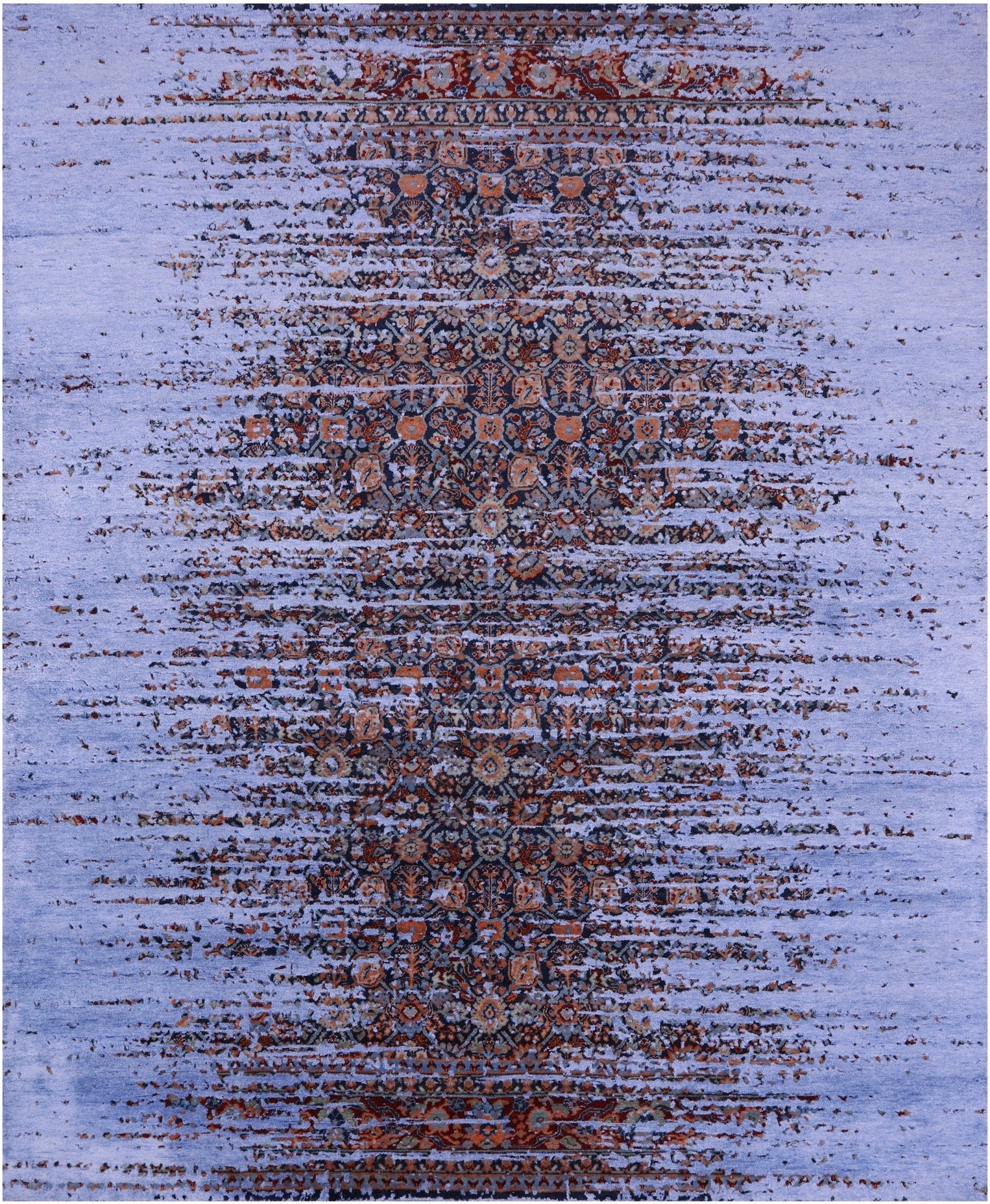 Contemporary Hand Knotted Wool & Silk Rug - 8' 0" X 9' 11" - Golden Nile