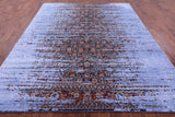 Contemporary Hand Knotted Wool & Silk Rug - 8' 0" X 9' 11" - Golden Nile