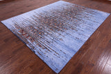 Contemporary Hand Knotted Wool & Silk Rug - 8' 0" X 9' 11" - Golden Nile