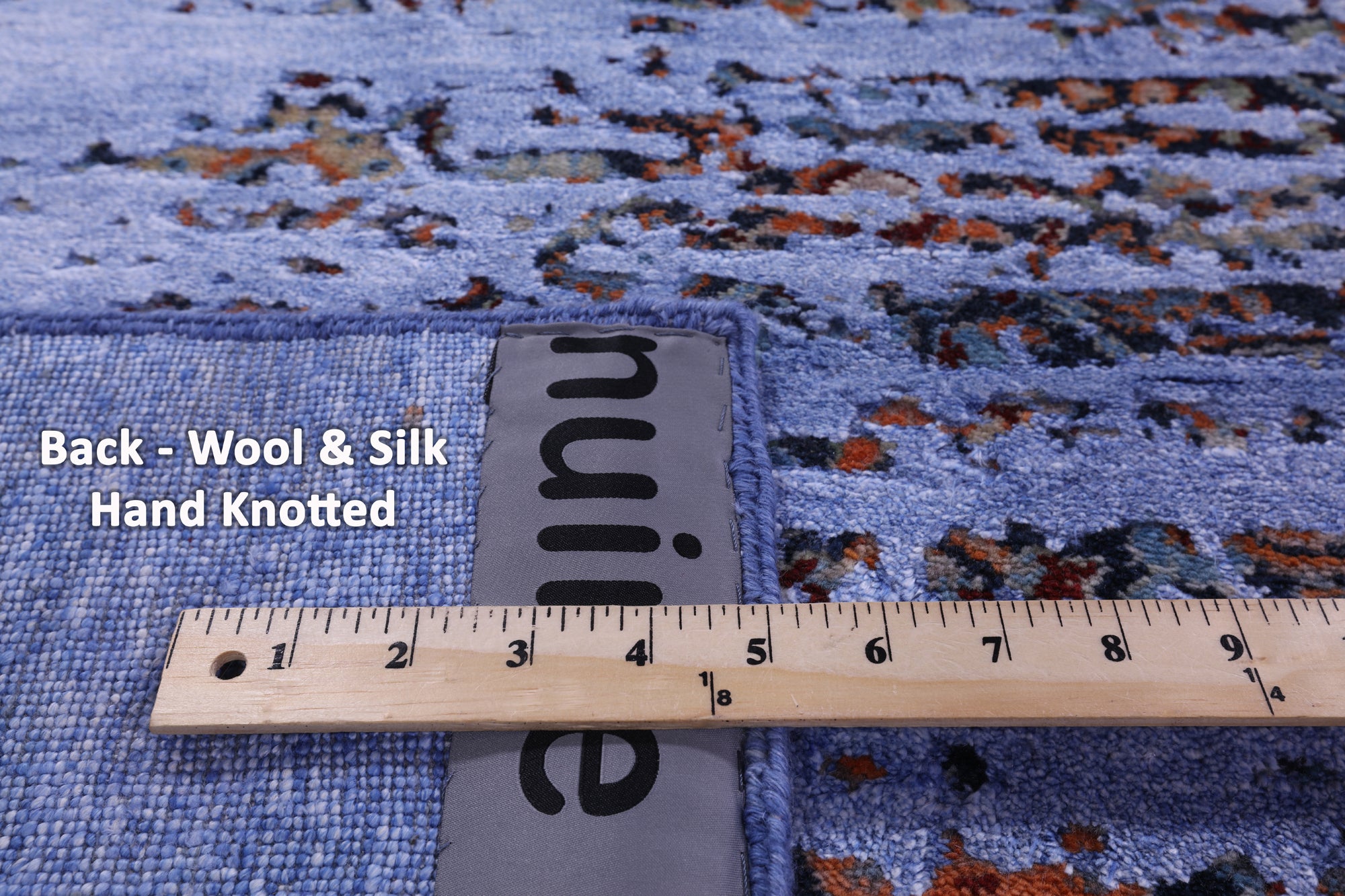 Contemporary Hand Knotted Wool & Silk Rug - 8' 0" X 9' 11" - Golden Nile