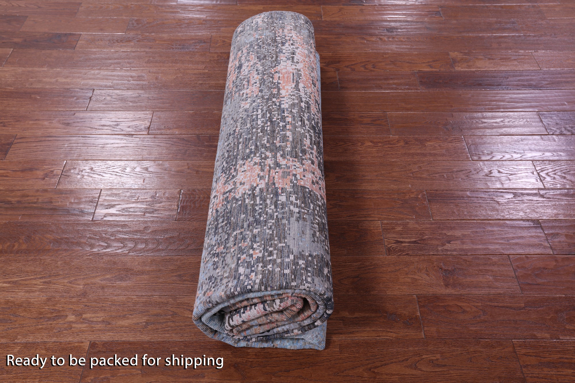 Abstract Contemporary Hand Knotted Wool & Silk Rug - 8' 0" X 10' 2" - Golden Nile