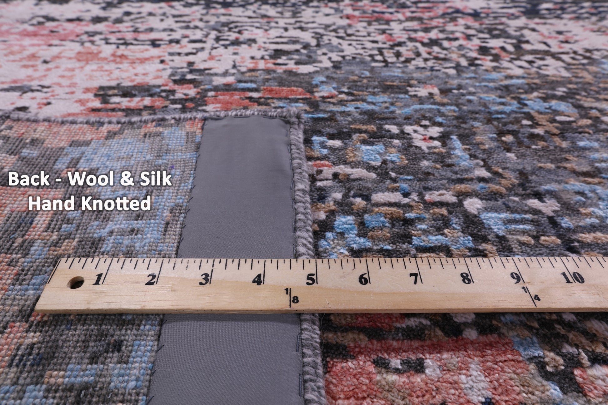 Abstract Contemporary Hand Knotted Wool & Silk Rug - 8' 0" X 10' 2" - Golden Nile