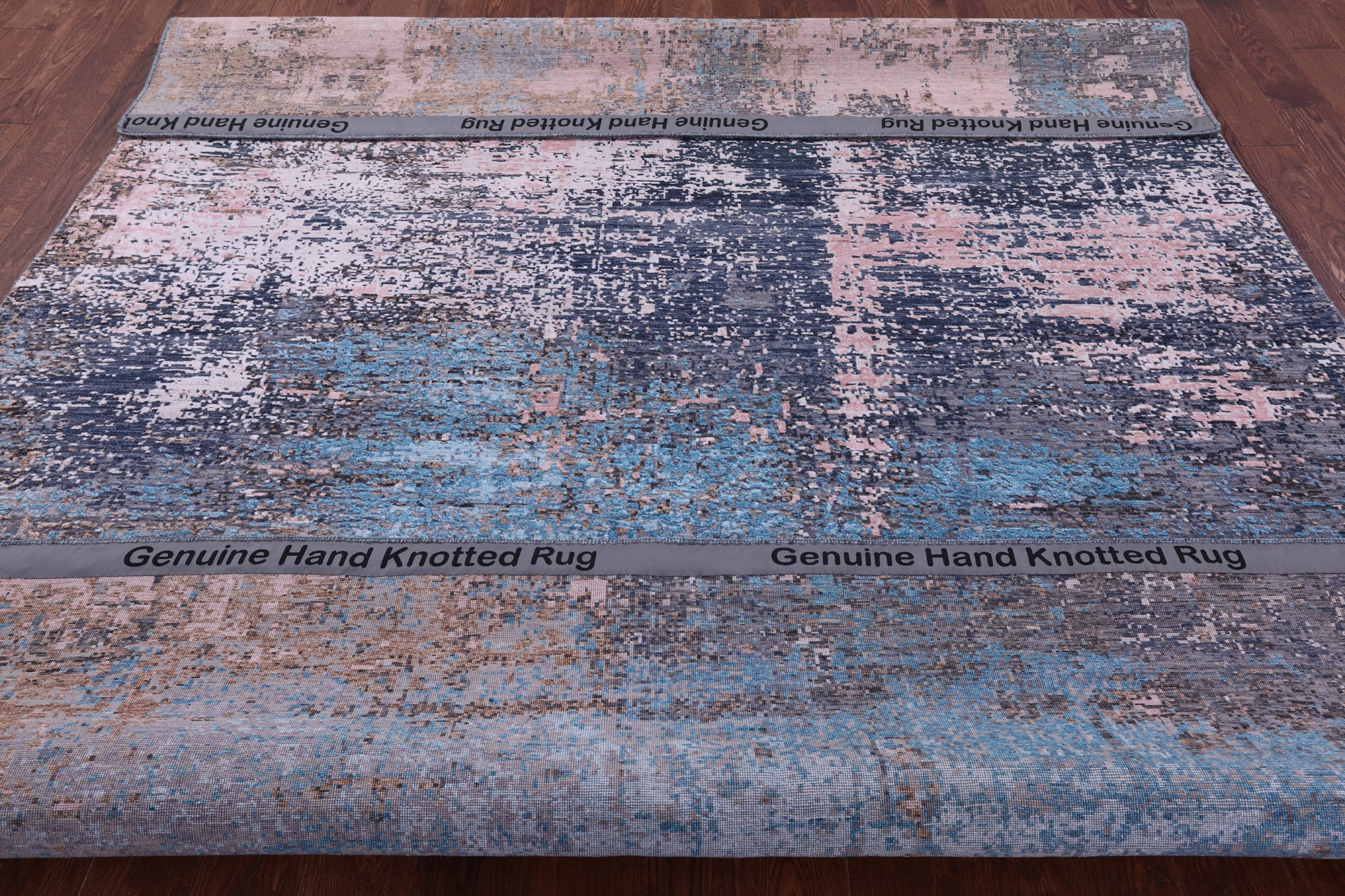 Abstract Contemporary Handmade Wool & Silk Rug - 7' 11" X 10' 0" - Golden Nile