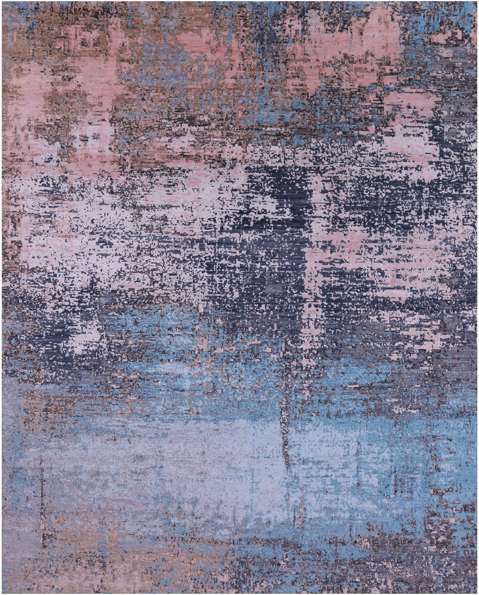 Abstract Contemporary Handmade Wool & Silk Rug - 7' 11" X 10' 0" - Golden Nile