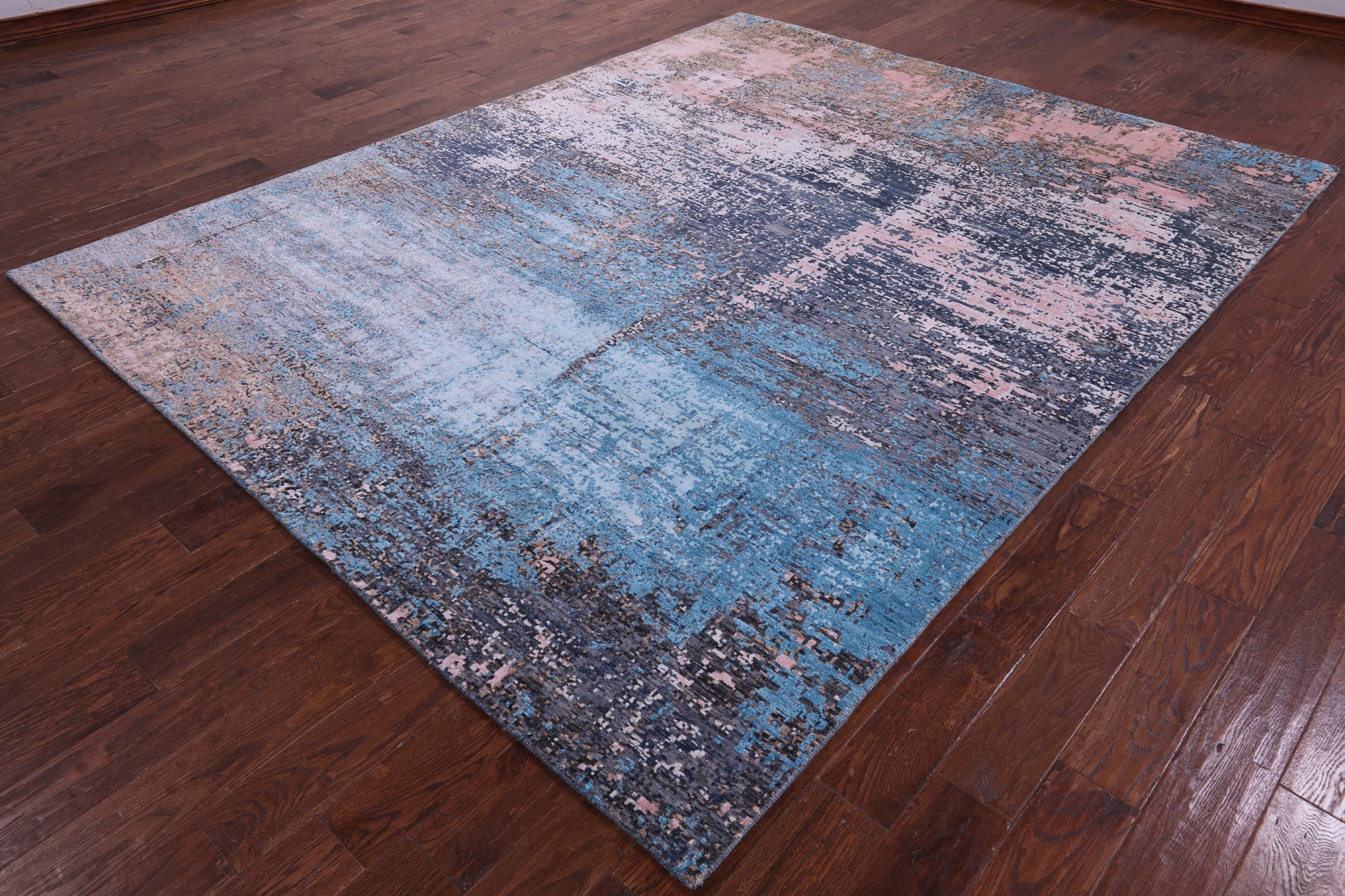 Abstract Contemporary Handmade Wool & Silk Rug - 7' 11" X 10' 0" - Golden Nile