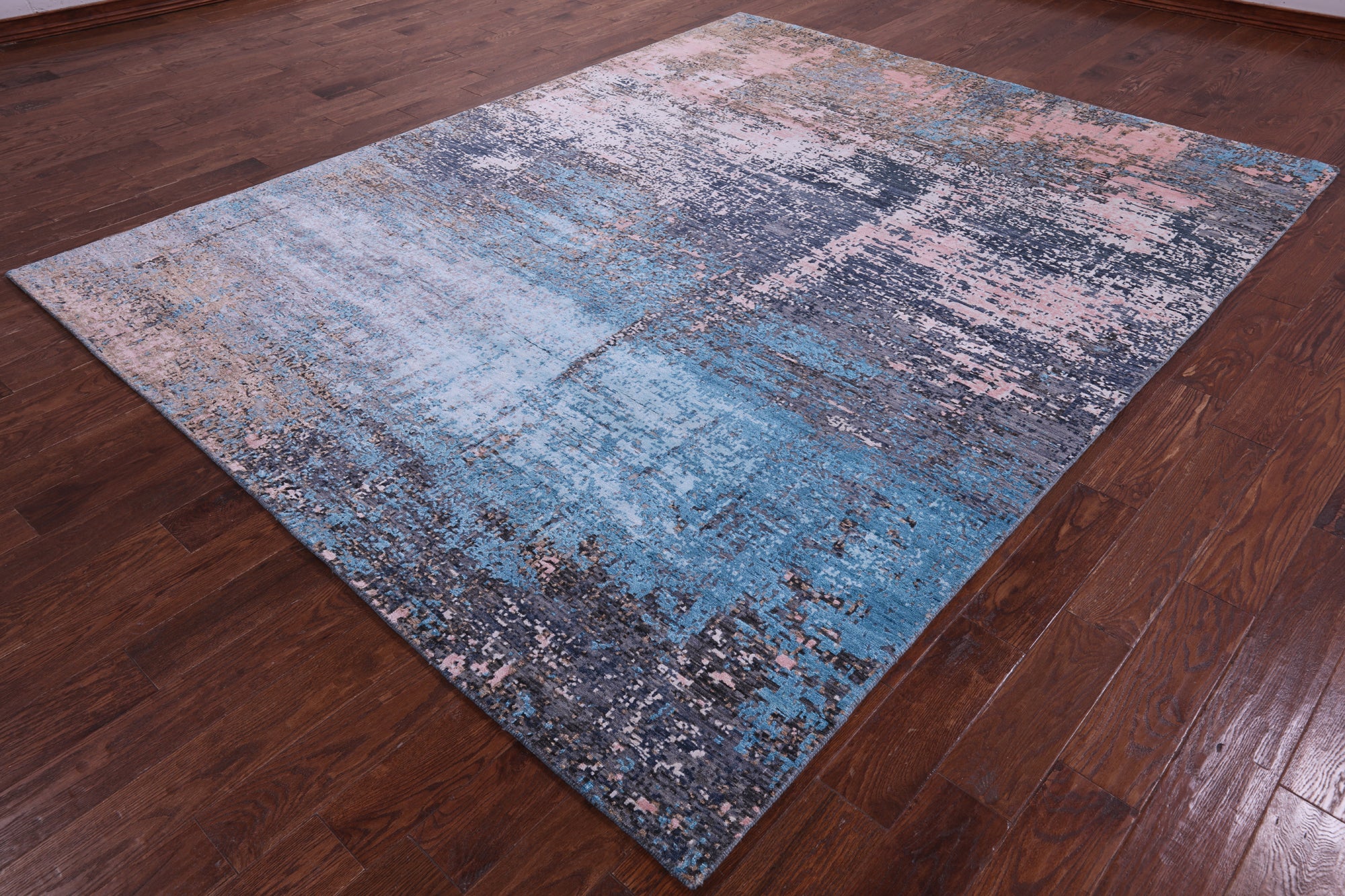 Abstract Contemporary Handmade Wool & Silk Rug - 7' 11" X 10' 0" - Golden Nile