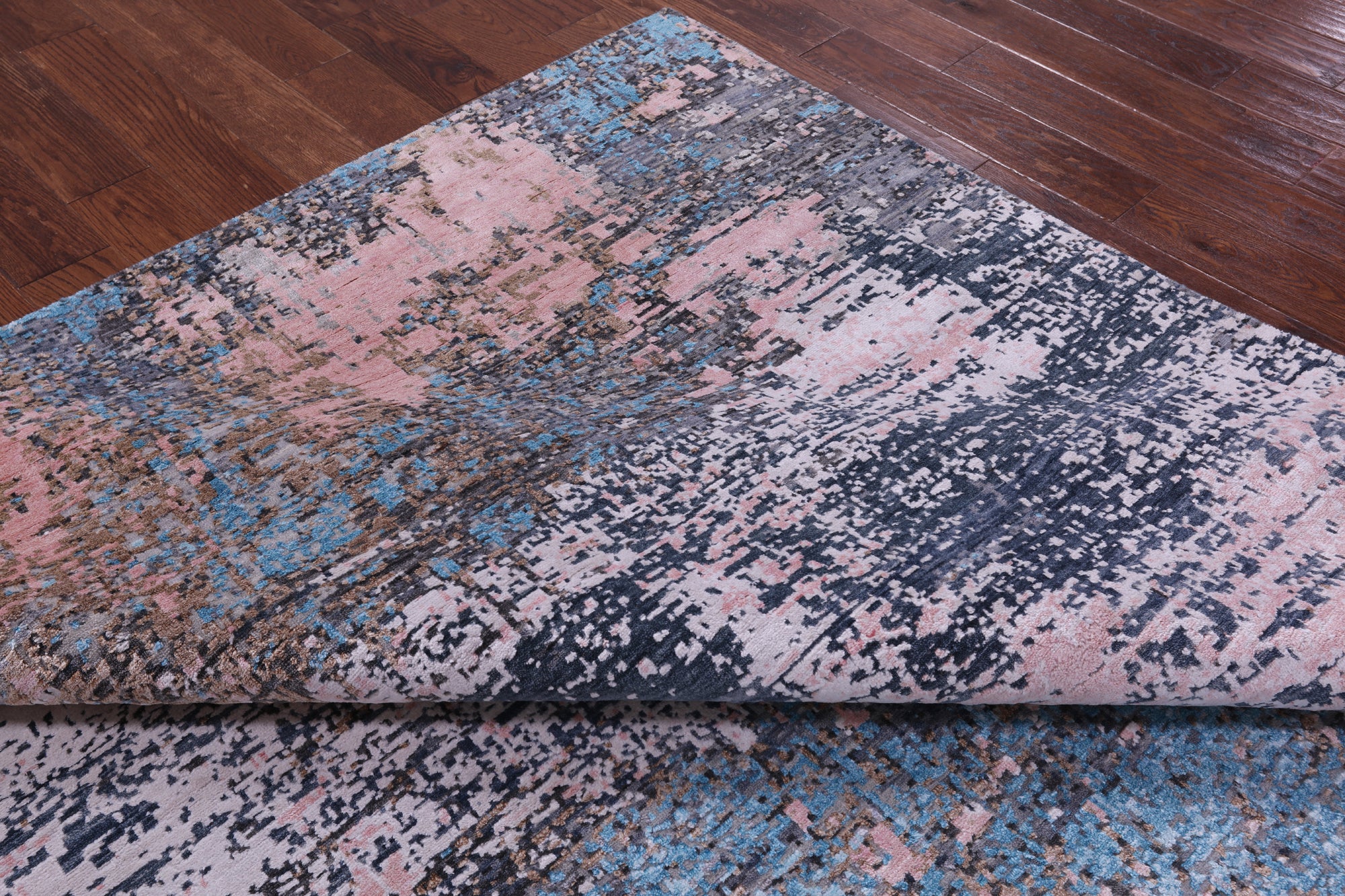 Abstract Contemporary Handmade Wool & Silk Rug - 7' 11" X 10' 0" - Golden Nile