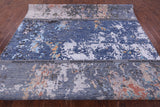 Abstract Contemporary Hand Knotted Wool & Silk Rug - 8' 11" X 11' 11" - Golden Nile