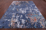 Abstract Contemporary Hand Knotted Wool & Silk Rug - 8' 11" X 11' 11" - Golden Nile