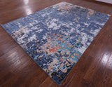 Abstract Contemporary Hand Knotted Wool & Silk Rug - 8' 11" X 11' 11" - Golden Nile