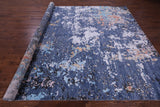Abstract Contemporary Hand Knotted Wool & Silk Rug - 8' 11" X 11' 11" - Golden Nile