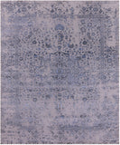 Grey Persian Fine Serapi Hand Knotted Wool & Silk Rug - 7' 11" X 9' 9" - Golden Nile