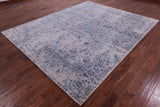 Grey Persian Fine Serapi Hand Knotted Wool & Silk Rug - 7' 11" X 9' 9" - Golden Nile