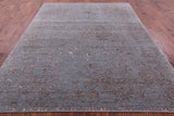 Grey Persian Fine Serapi Hand Knotted Wool & Silk Rug - 8' 1" X 10' 0" - Golden Nile