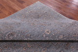 Grey Persian Fine Serapi Hand Knotted Wool & Silk Rug - 8' 1" X 10' 0" - Golden Nile