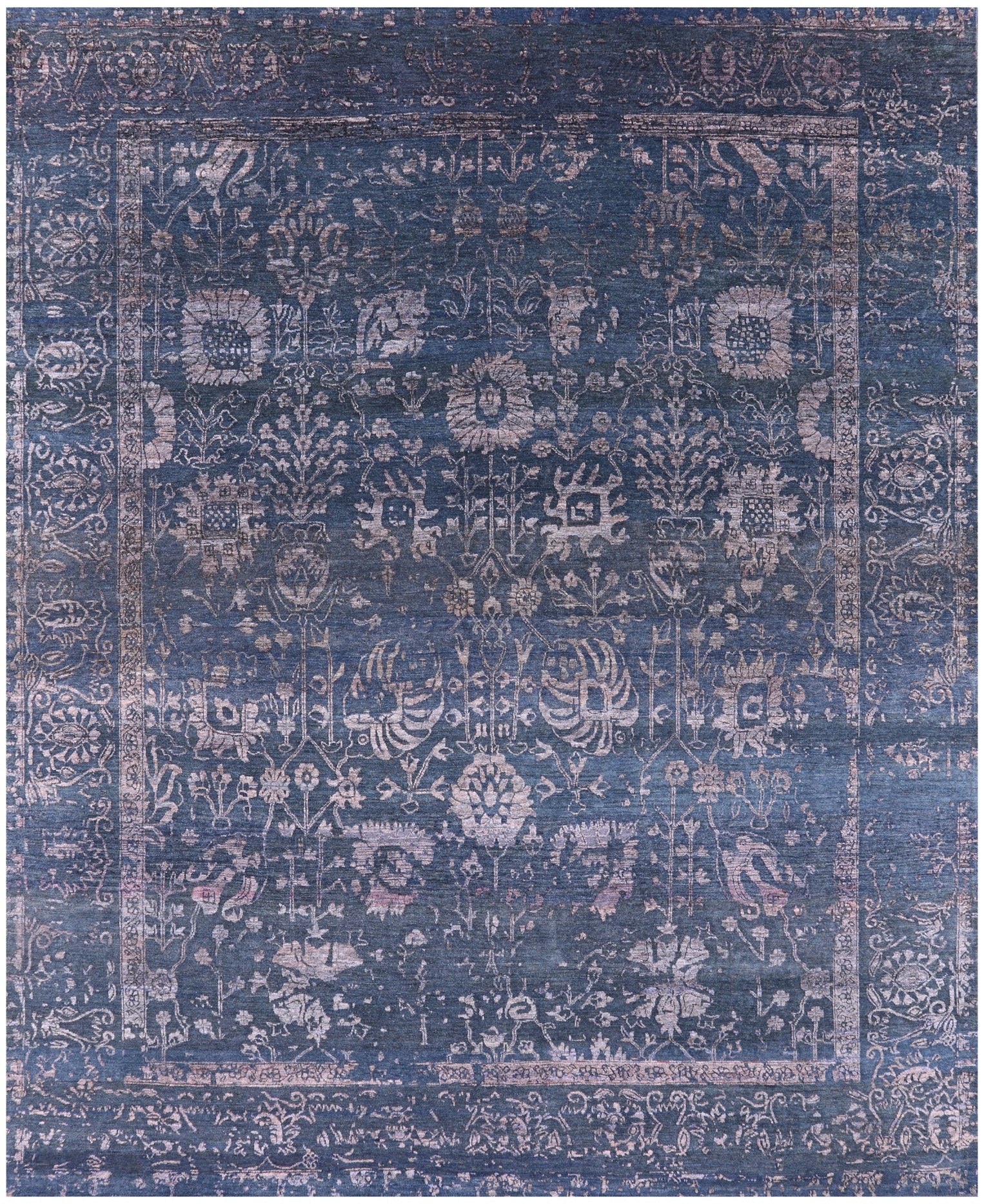 Persian Tabriz Handmade Wool & Silk Rug - 8' 0" X 9' 10" - Golden Nile