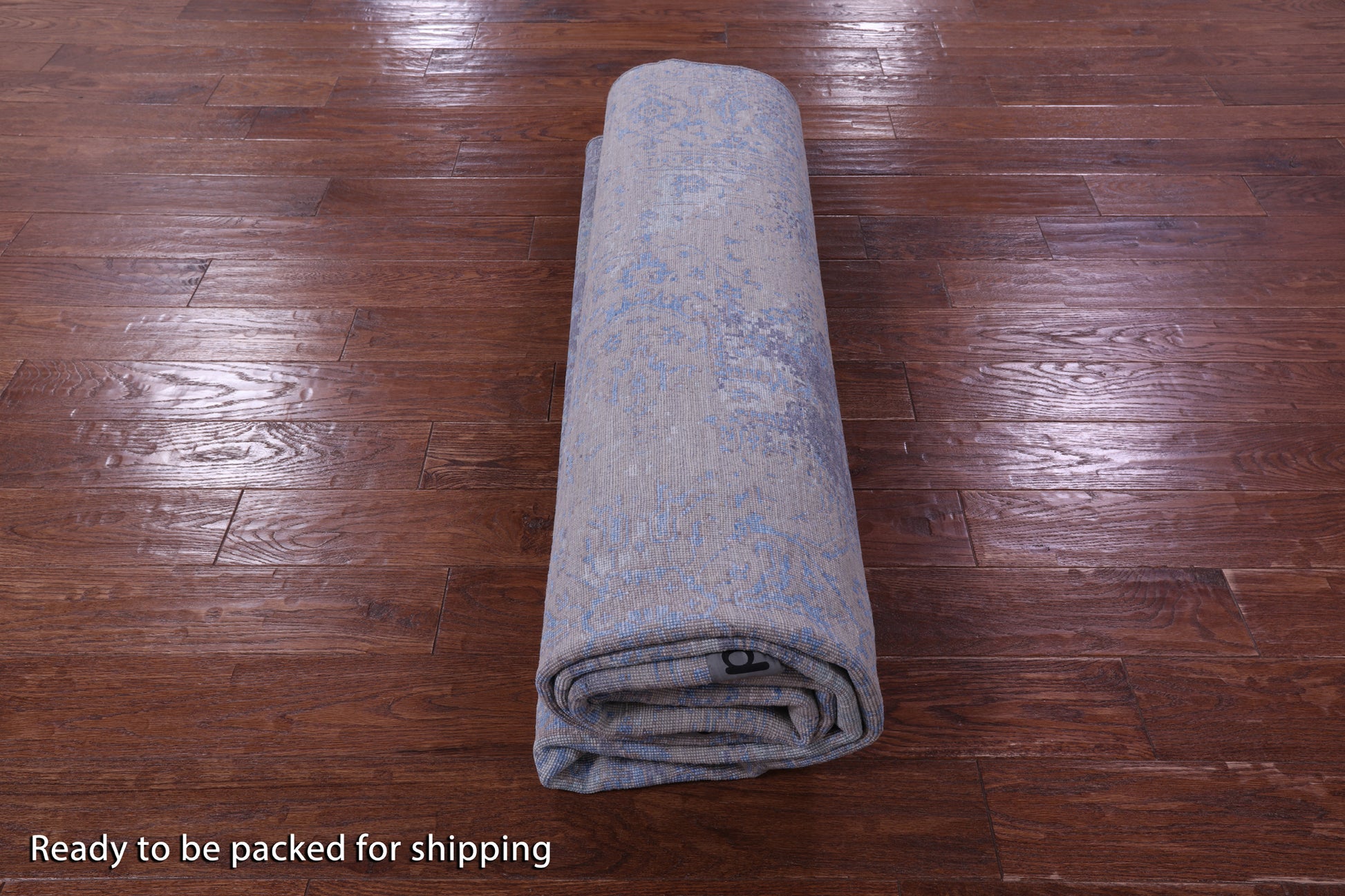 Grey Persian Fine Serapi Hand Knotted Wool & Silk Rug - 7' 11" X 10' 1" - Golden Nile