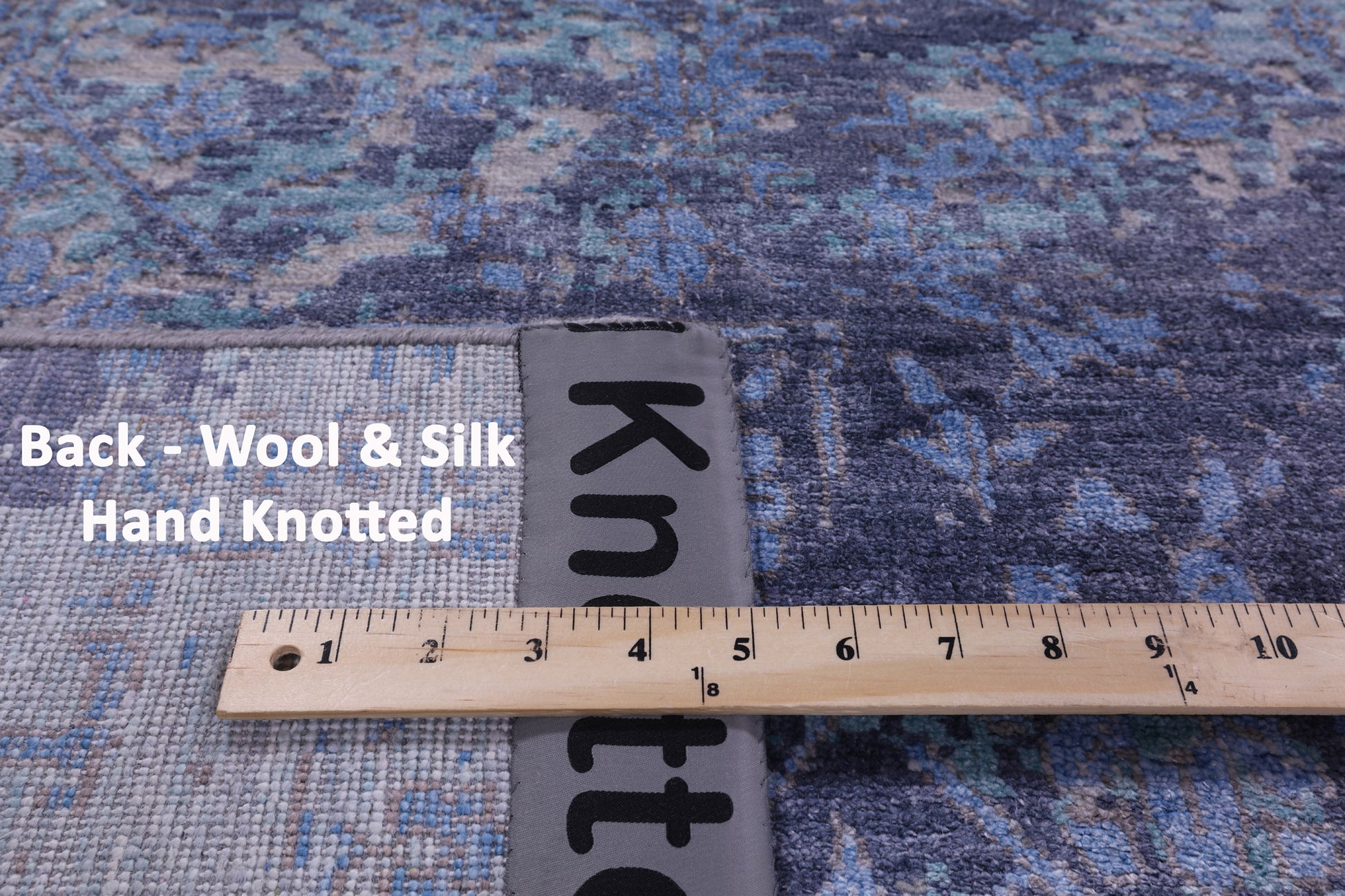 Grey Persian Fine Serapi Hand Knotted Wool & Silk Rug - 7' 11" X 10' 1" - Golden Nile