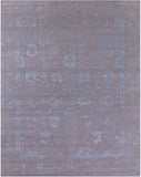 Grey Persian Tabriz Handmade Wool & Silk Rug - 8' 0" X 10' 1" - Golden Nile