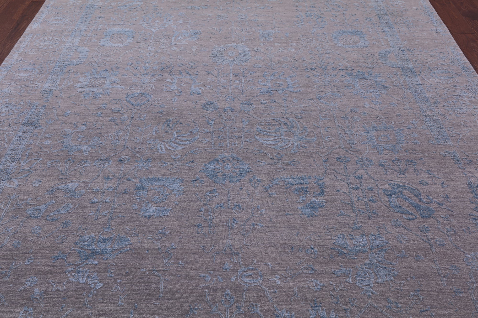 Grey Persian Tabriz Handmade Wool & Silk Rug - 8' 0" X 10' 1" - Golden Nile