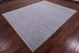 Grey Persian Tabriz Handmade Wool & Silk Rug - 8' 0" X 10' 1" - Golden Nile
