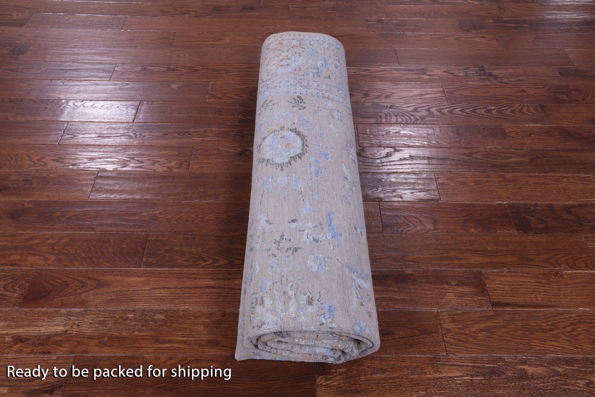 Grey Persian Tabriz Hand Knotted Wool & Silk Rug - 8' 0" X 9' 9" - Golden Nile