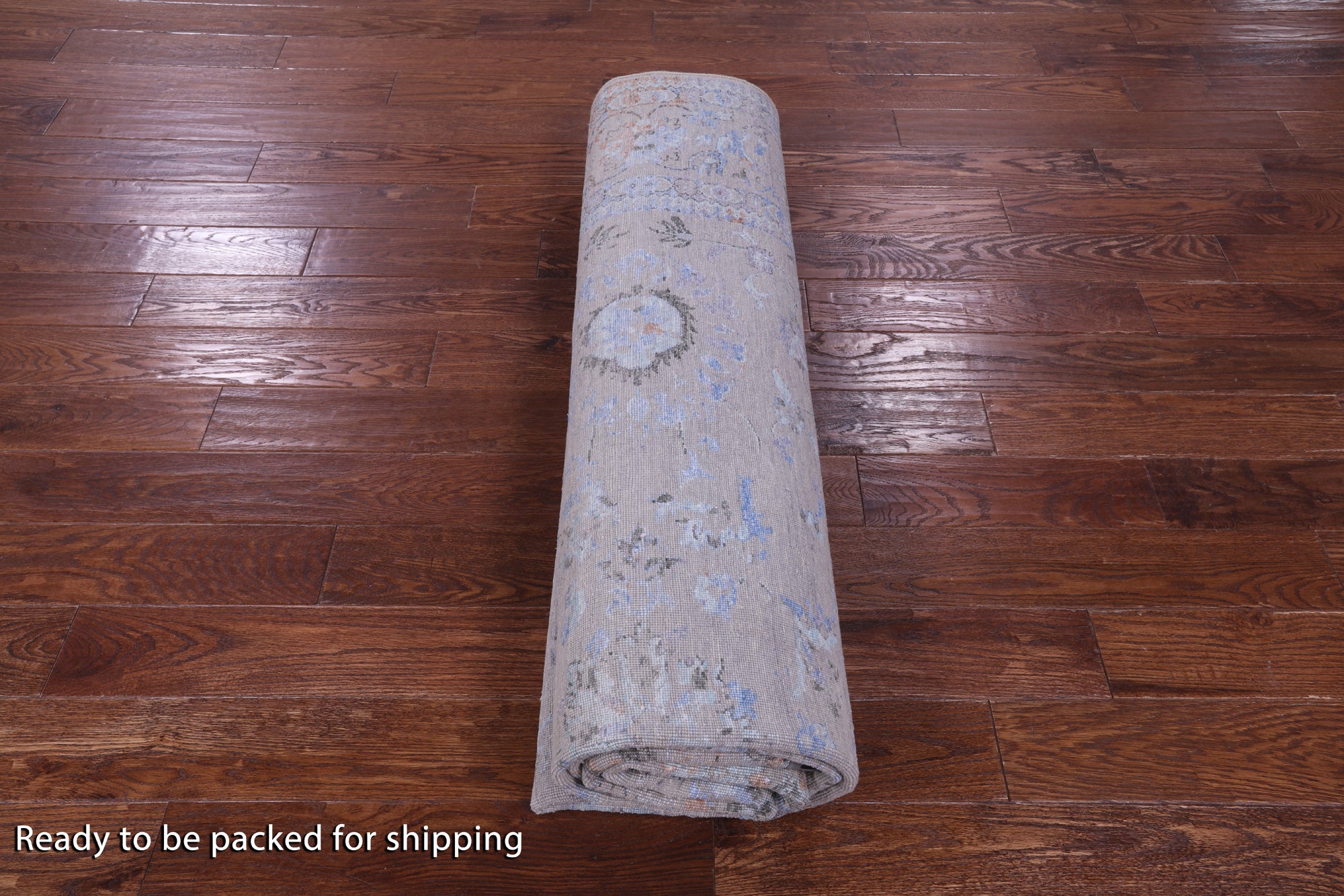Grey Persian Tabriz Hand Knotted Wool & Silk Rug - 8' 0" X 9' 9" - Golden Nile