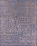 Grey Persian Hand Knotted Wool & Silk Rug - 8' 1" X 10' 1" - Golden Nile