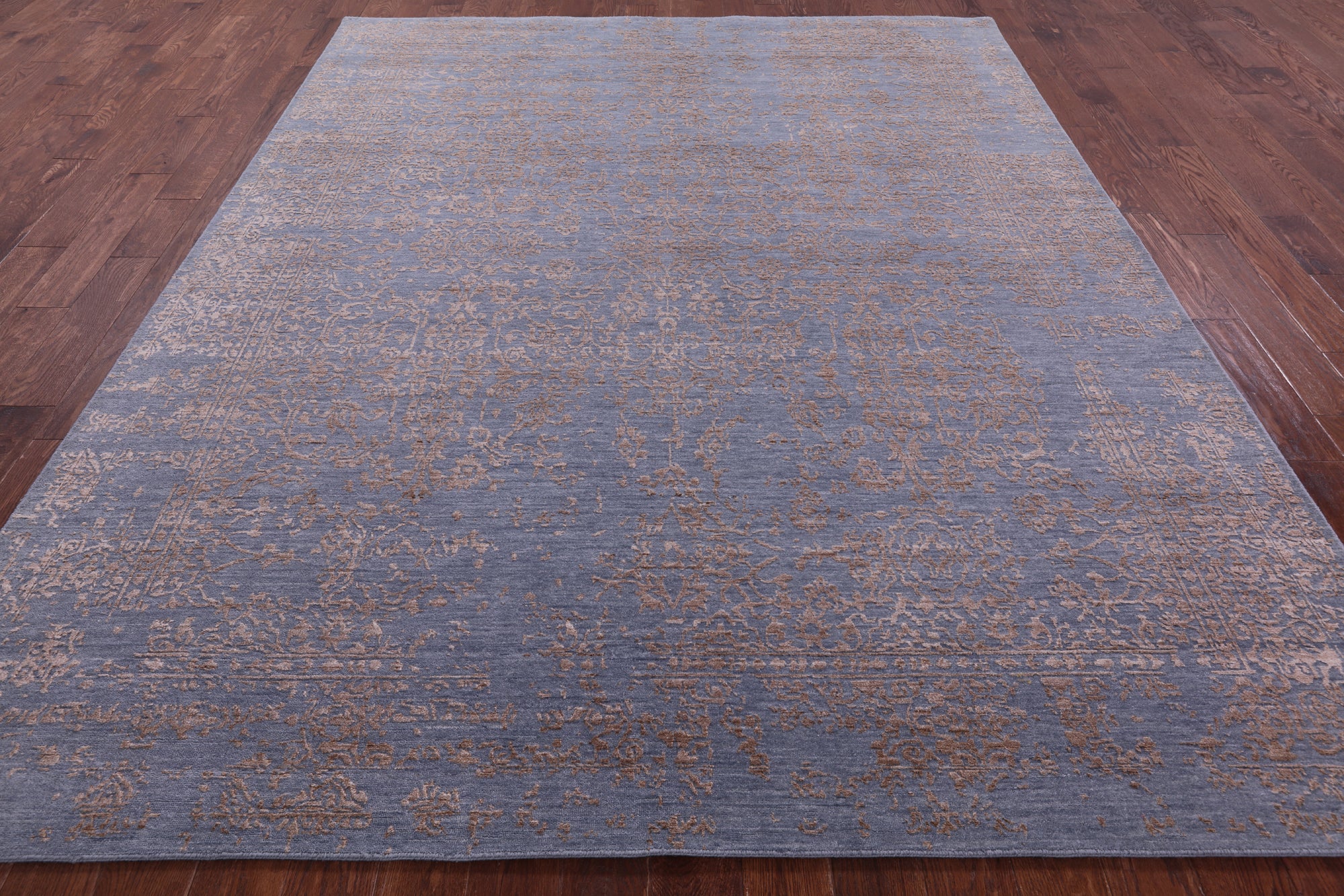 Grey Persian Hand Knotted Wool & Silk Rug - 8' 1" X 10' 1" - Golden Nile