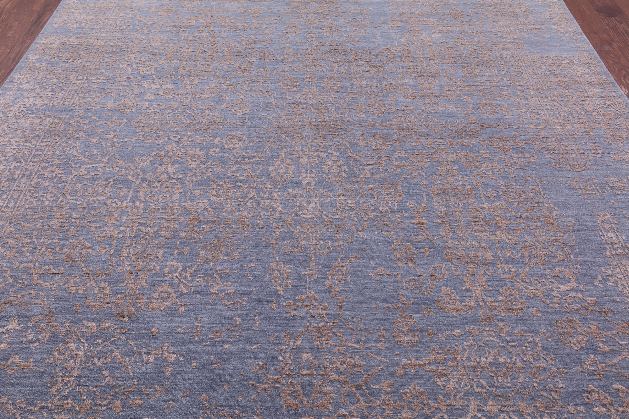 Grey Persian Hand Knotted Wool & Silk Rug - 8' 1" X 10' 1" - Golden Nile