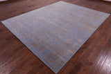 Grey Persian Hand Knotted Wool & Silk Rug - 8' 1" X 10' 1" - Golden Nile